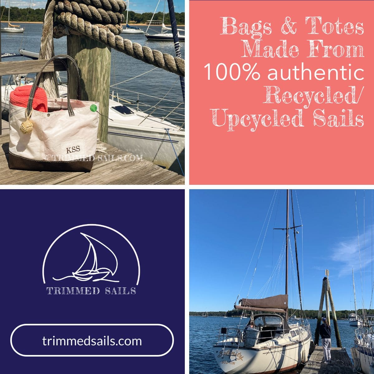 Recyled Sailcloth XL Tote Bag - Trimmed-Sails™ from SV Salinity