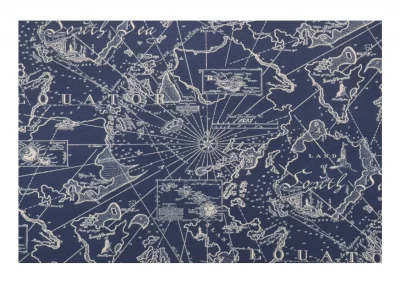 navy map fabric