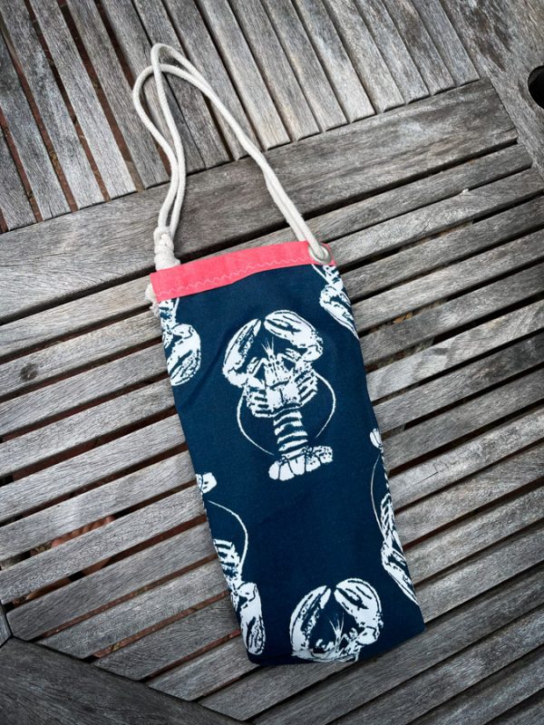 nautical lobster theme wine bag