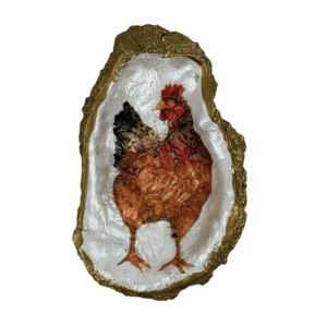 Decoupage Shell Ornament Chicken