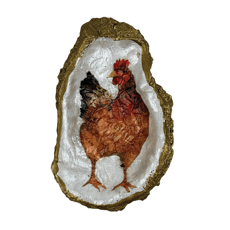 Decoupage Shell Ornament Chicken