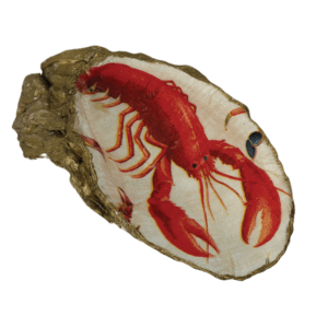 Decoupage Shell Trinket Dish Red Lobster (large)