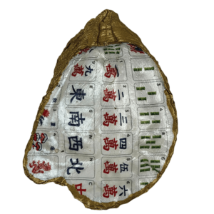 Decoupage Shell Trinket Dish Mahjong Pieces print