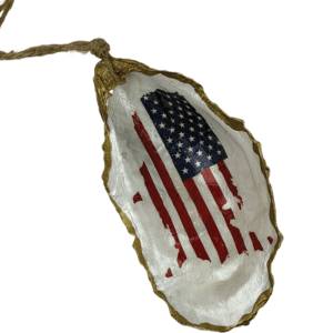 Decoupage Shell Ornament USA Flag (large)