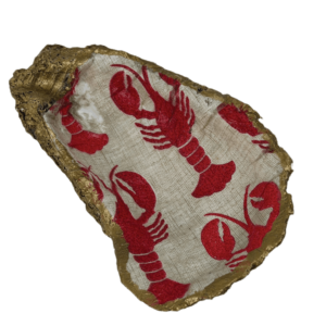 Decoupage Shell Trinket Dish Red Lobster (small print)