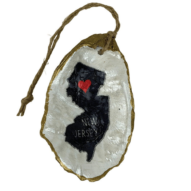 Decoupage Shell Ornament ish Heart NJ
