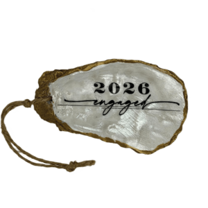 Decoupage Shell Ornament Engaged + year