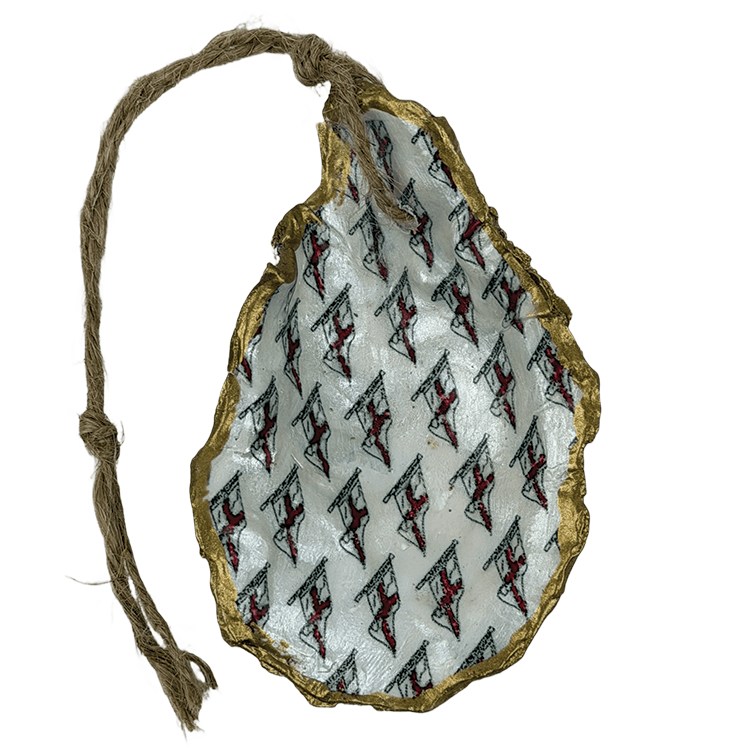 Decoupage Shell Ornament RYC Burgee mini-print