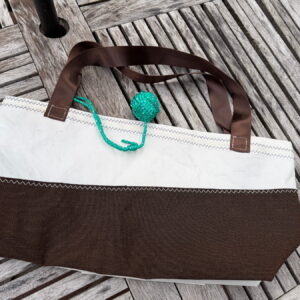 White & brown sailcloth tote bag-2