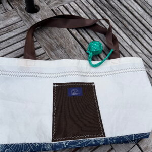 White & brown sailcloth tote bag-5