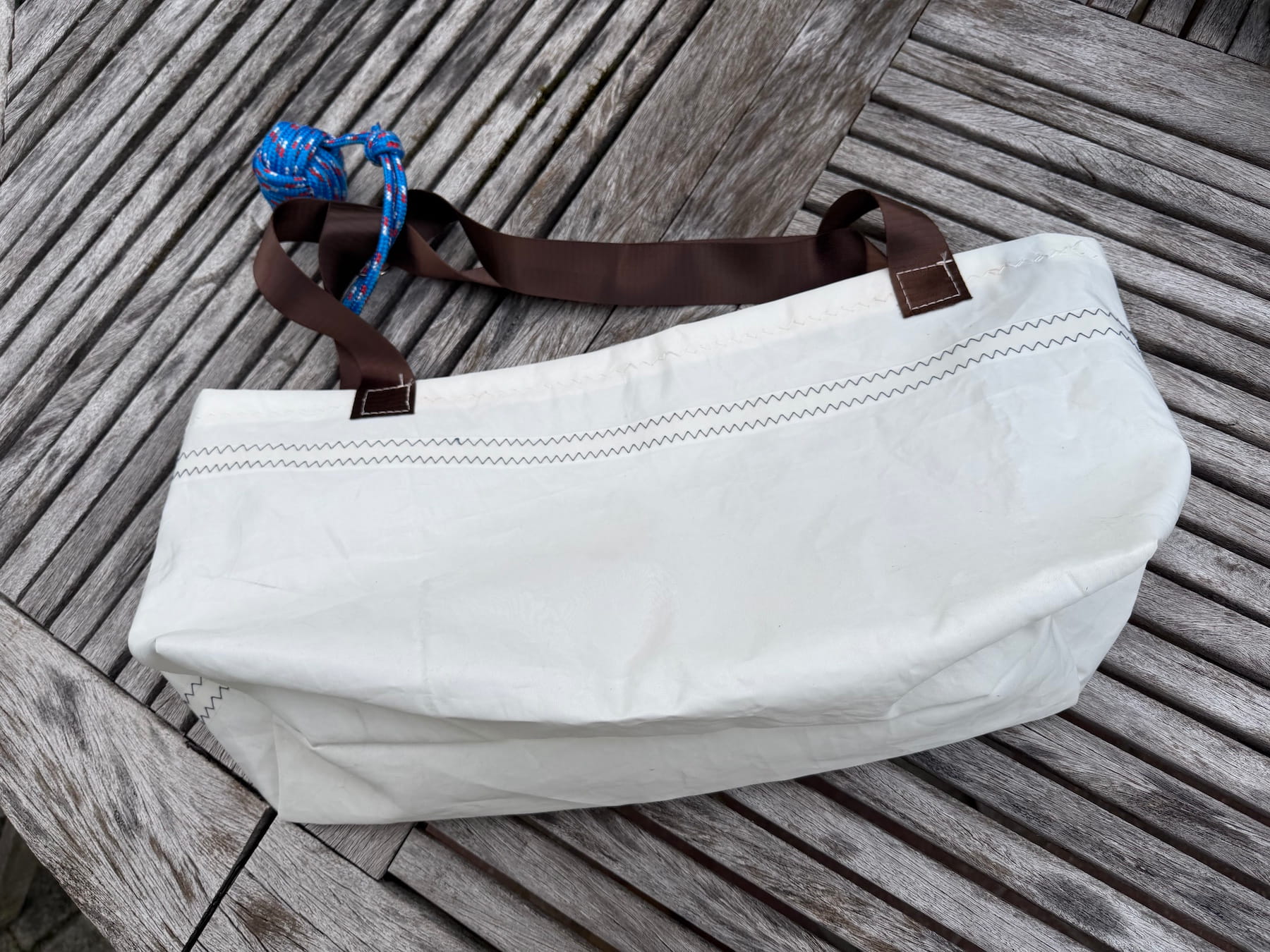 White & brown sailcloth tote bag-5 (Copy) - Image 2