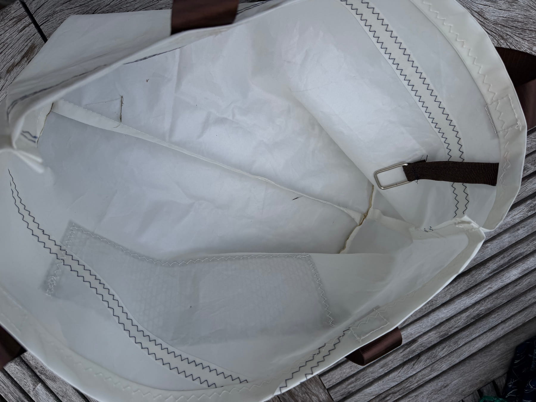 White & brown sailcloth tote bag-5 (Copy) - Image 3