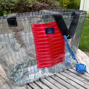 Recycled Laminate Sailcloth XL Tote Bag - Silver/Opaque -2